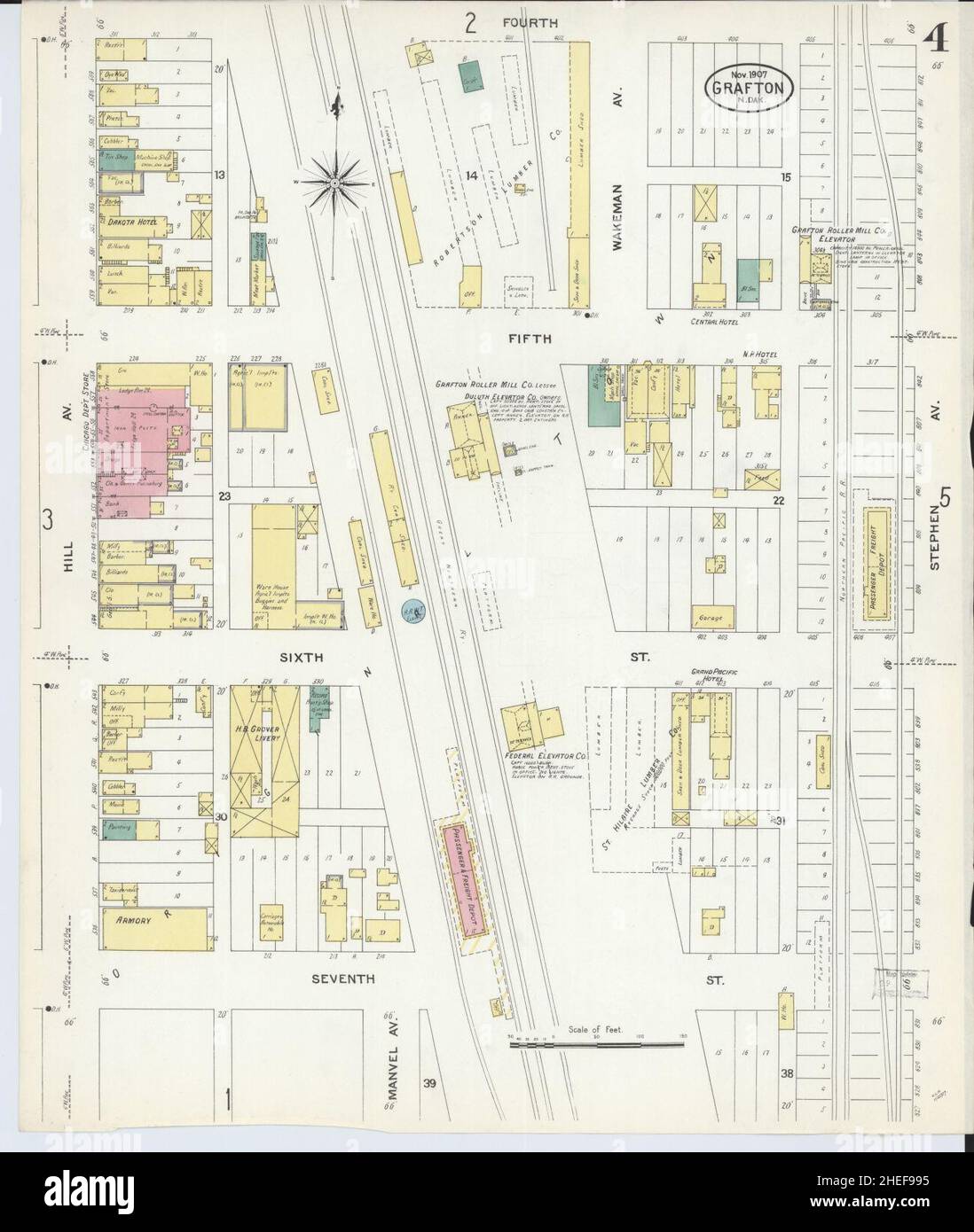 Mappa di grafton, dakota del nord immagini e fotografie stock ad alta