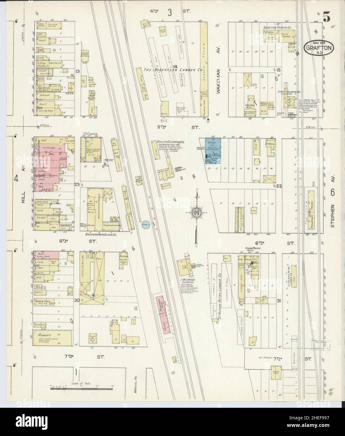 Grafton mappa del dakota del nord immagini e fotografie stock ad alta