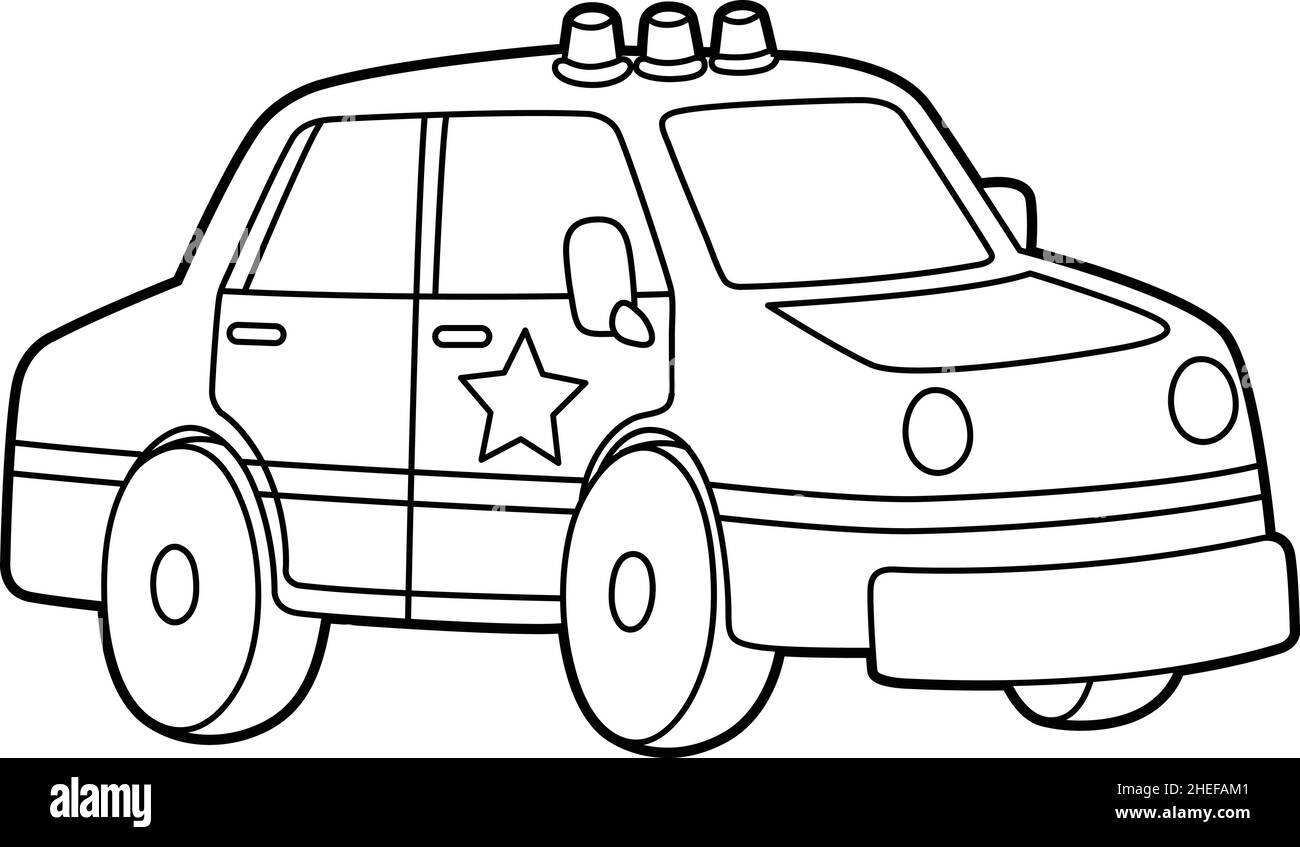 Polizia Auto colorazione pagina isolato per i bambini Immagine e Vettoriale - Alamy
