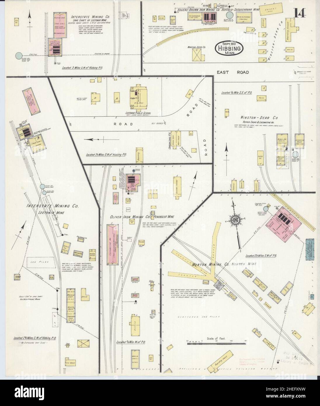 Sanborn Fire Insurance Map from Hibbing, Saini Louis County, Minnesota. Foto Stock