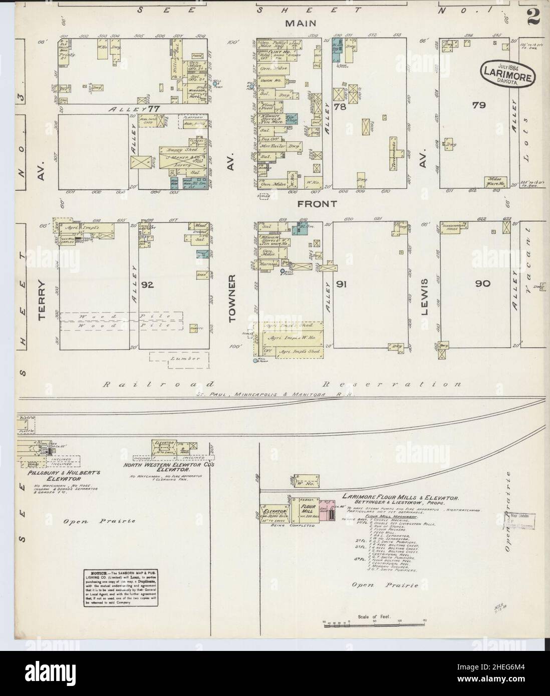 Sanborn Fire Insurance Map da Larimore, Grand Forks County, North Dakota. Foto Stock