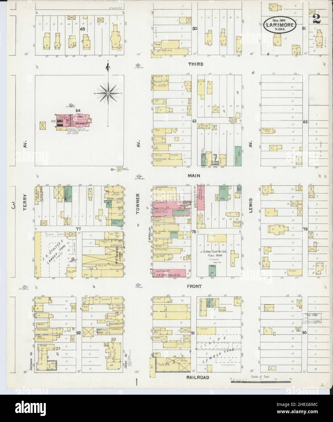 Larimore mappa del dakota del nord immagini e fotografie stock ad alta