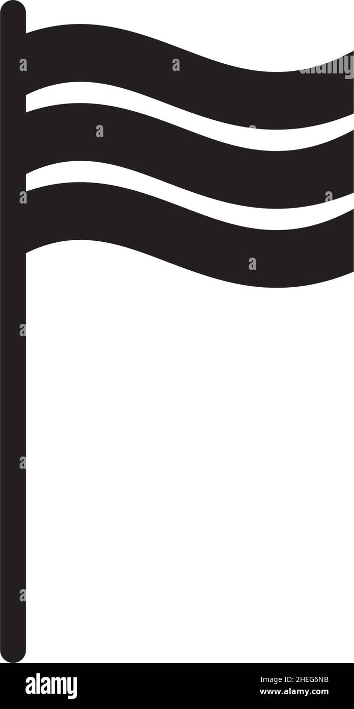 Semplice logo vettoriale con icona a bandiera Illustrazione Vettoriale