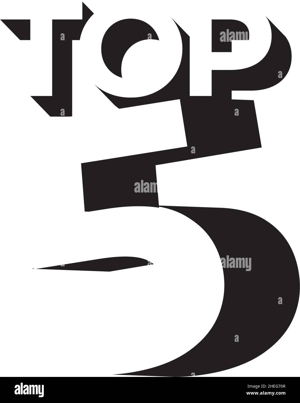 Top 5 modello vettoriale di disegno del logo Big Five Illustrazione Vettoriale