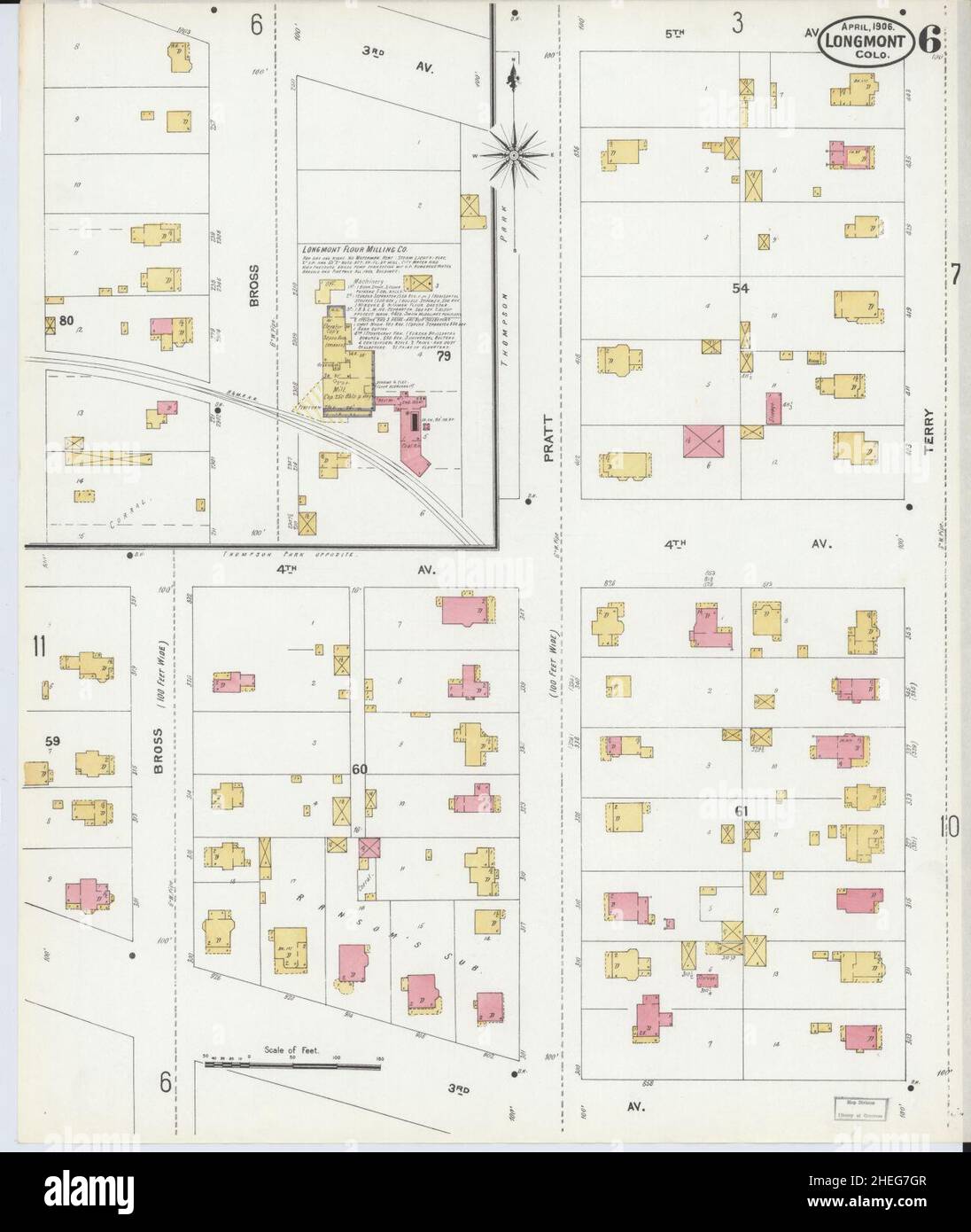 Sanborn Fire Insurance Map da Longmont, Boulder County, Colorado. Foto Stock