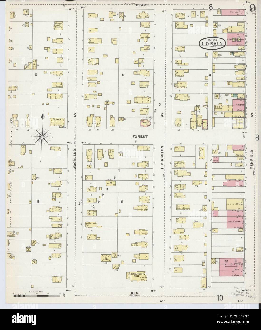 Sanborn Fire Insurance Map da Lorain, Lorain County, Ohio. Foto Stock