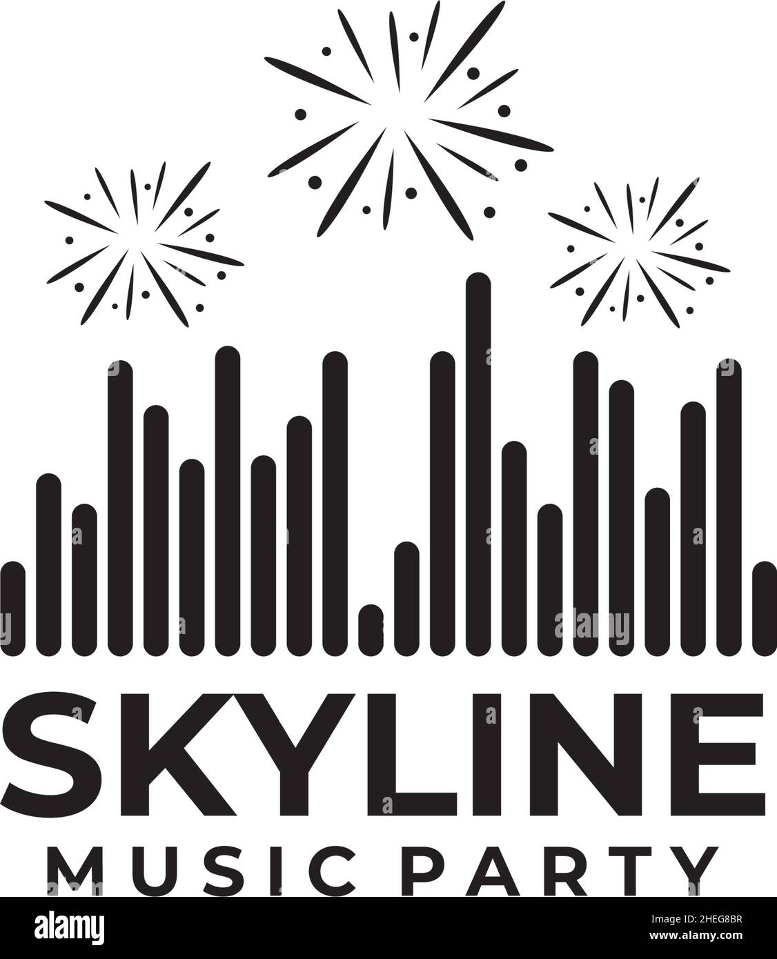 Logo vettoriale City Music party Illustrazione Vettoriale