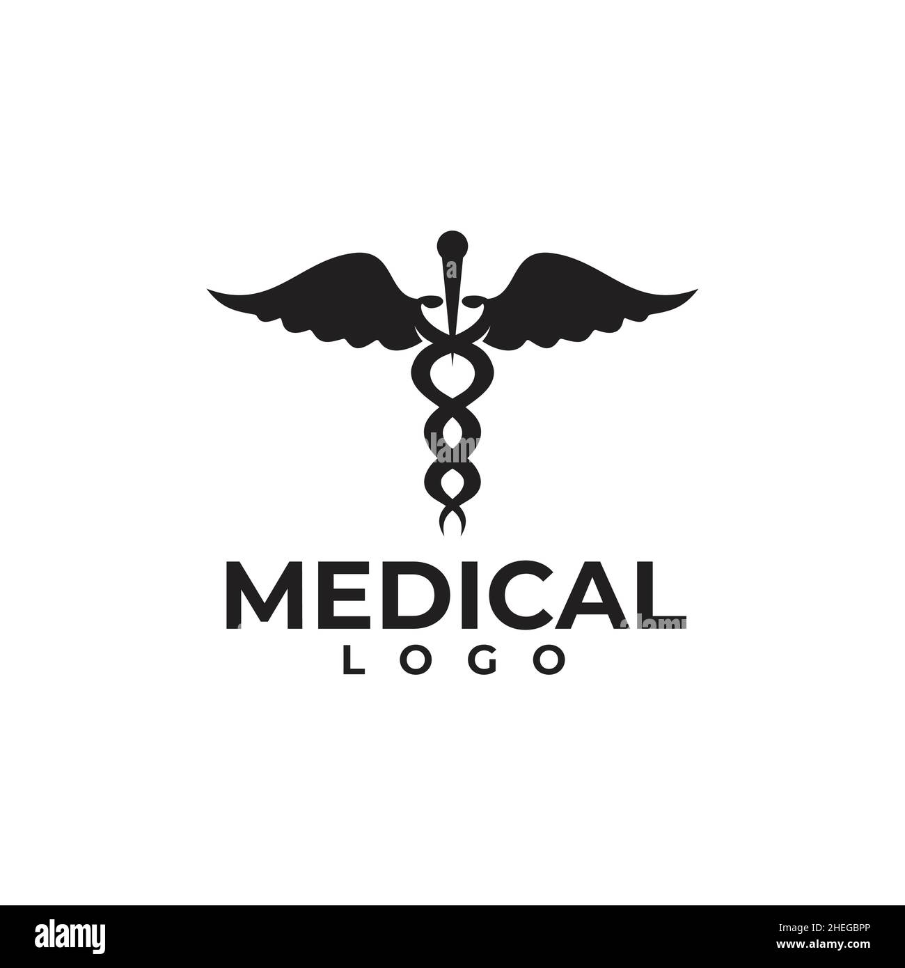 Disegno del marchio vettoriale del simbolo del caduco medico Illustrazione Vettoriale