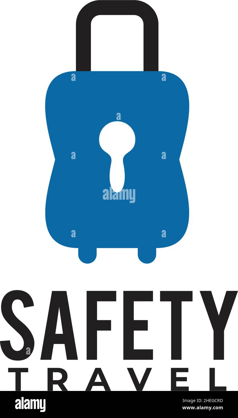 Logo vettoriale con simbolo di viaggio di sicurezza Illustrazione Vettoriale