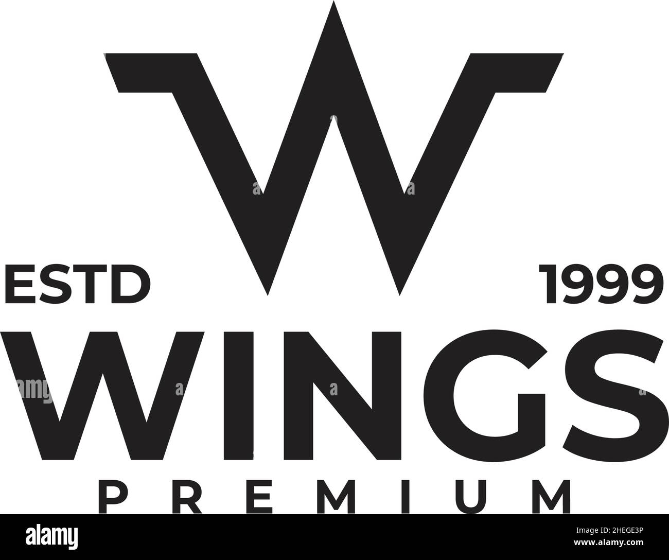 Logo Wing W letter vettoriale Illustrazione Vettoriale