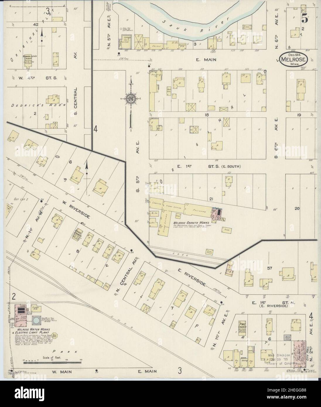 Sanborn Fire Insurance Map from Melrose, Stearns County, Minnesota. Foto Stock