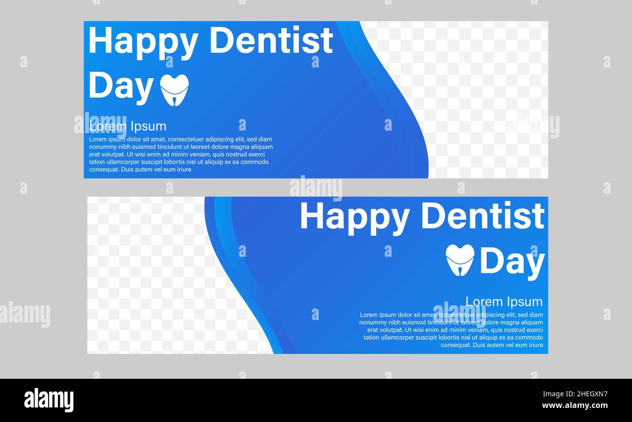 happy nazionale dentista giorno orizzontale banner modello design Foto Stock