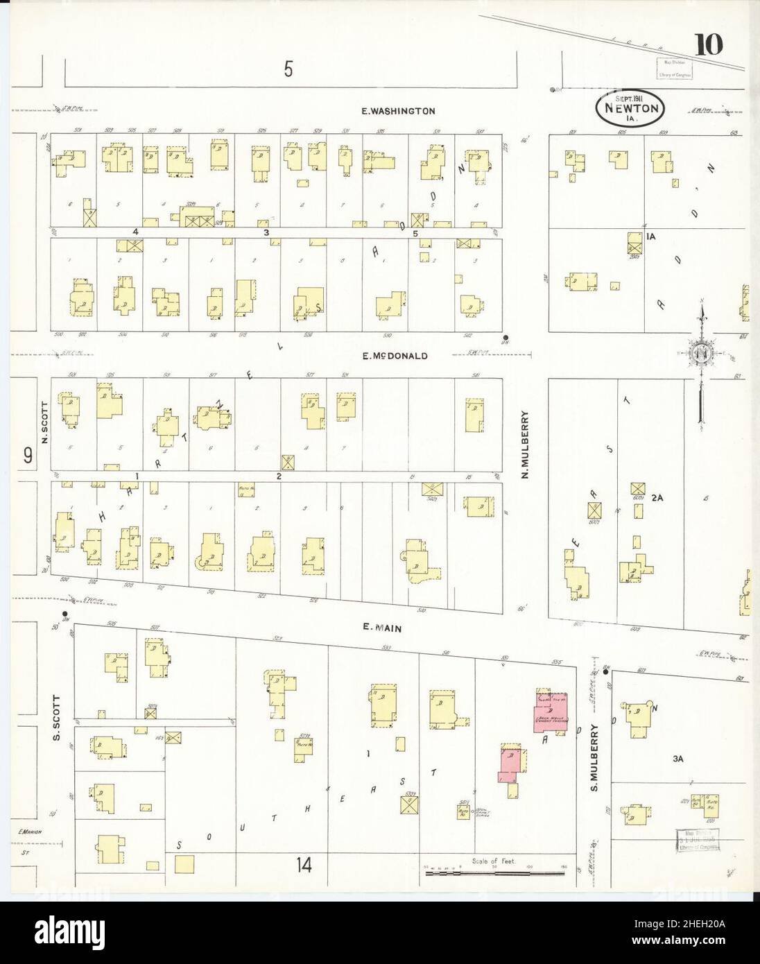 Sanborn Fire Insurance Map da Newton, Jasper County, Iowa. Foto Stock