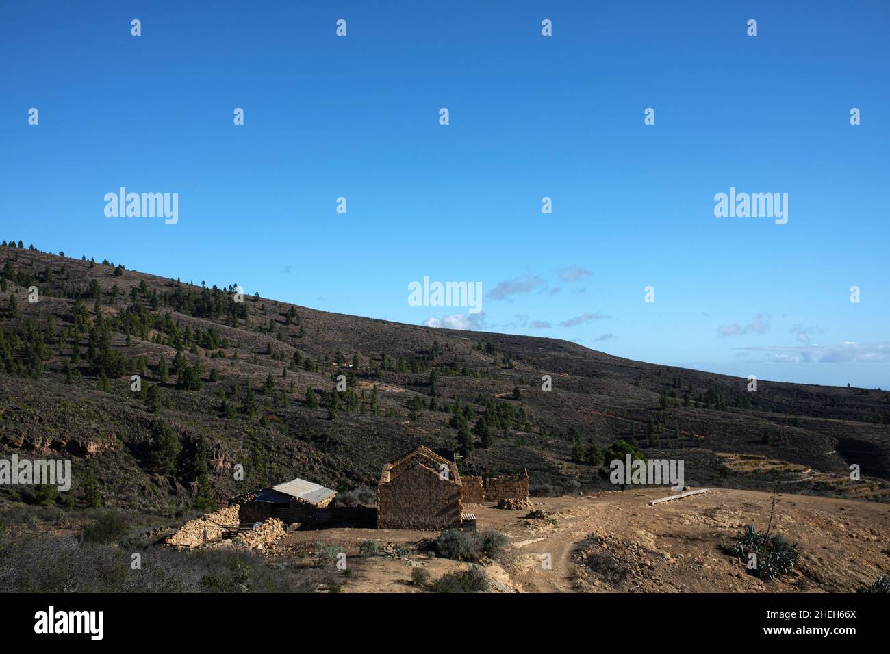 Agriturismo remoto in montagna vicino a Las Vegas, Tenerife, Isole Canarie, Spagna Foto Stock