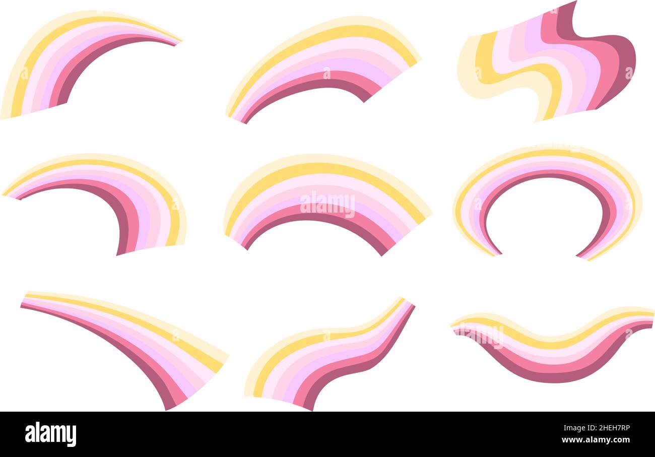 Questa è un'illustrazione di Un arcobaleno che si piega e si allunga Illustrazione Vettoriale