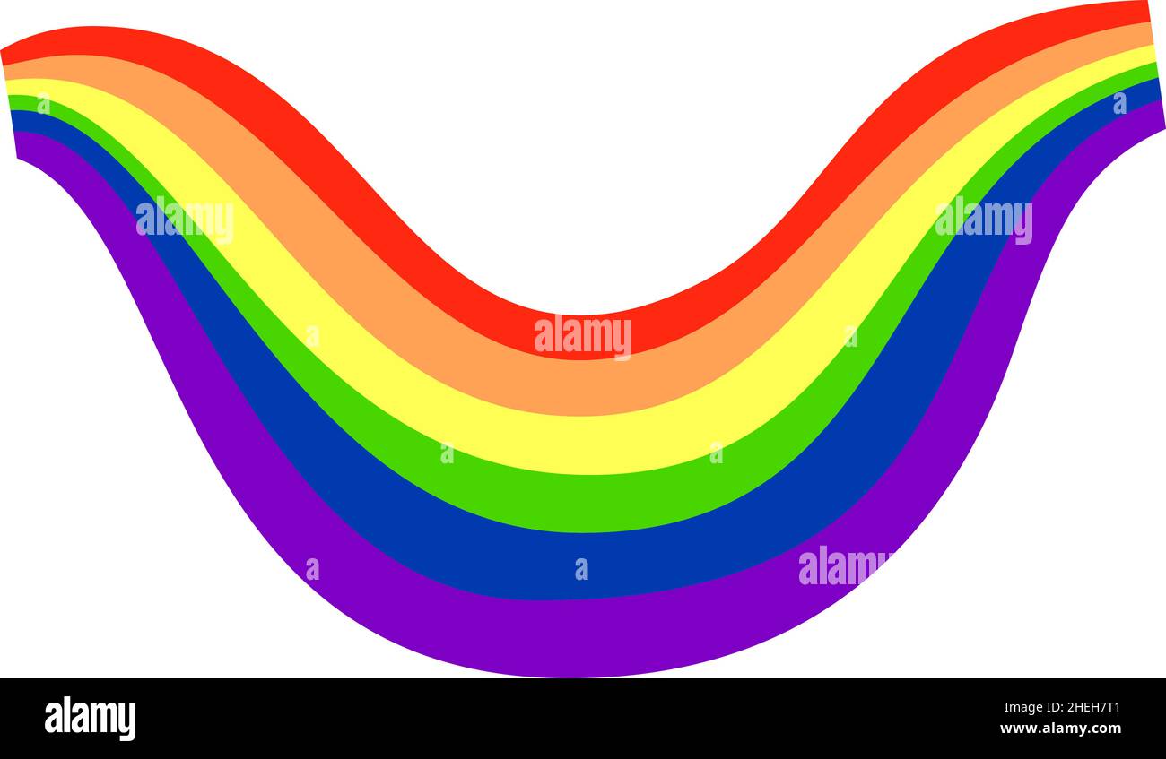 Questa è un'illustrazione di Un arcobaleno che si piega e si allunga Illustrazione Vettoriale