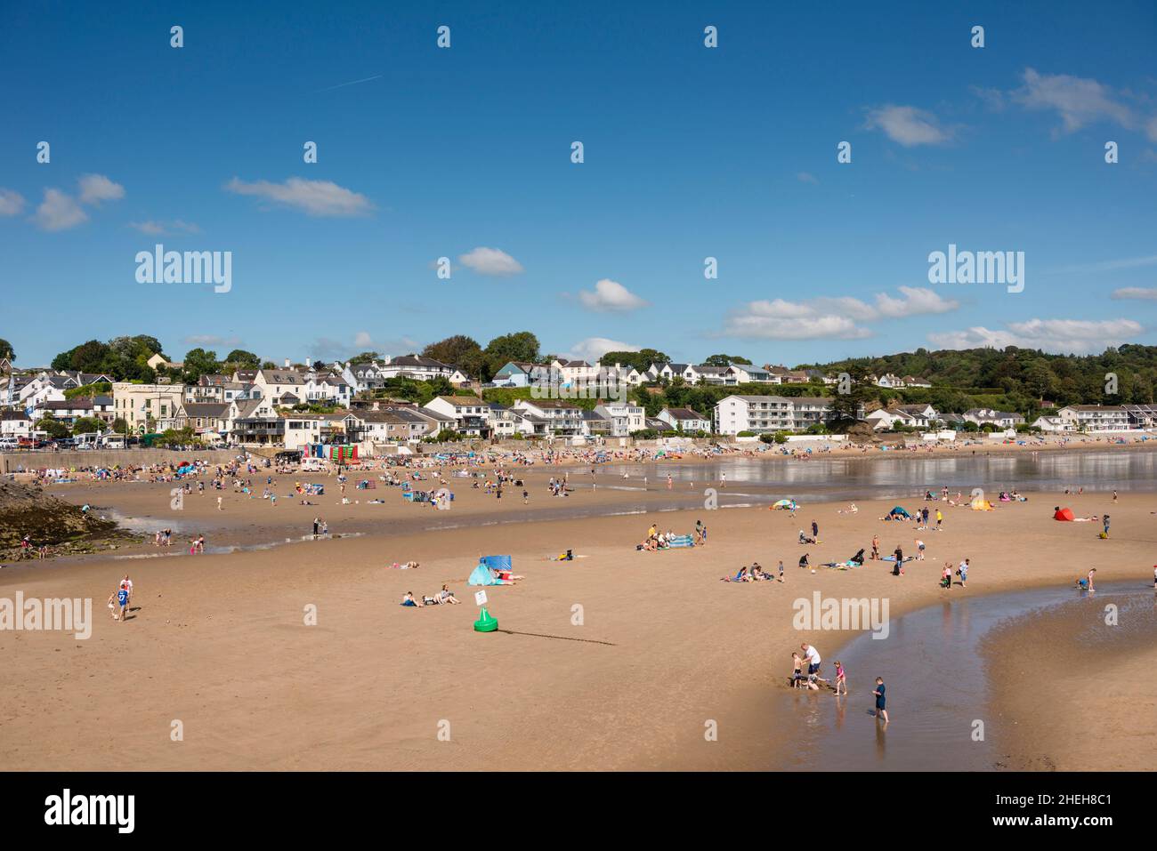 Popolare destinazione di vacanza, Saundersfoot, Pembrokeshire, Galles Foto Stock