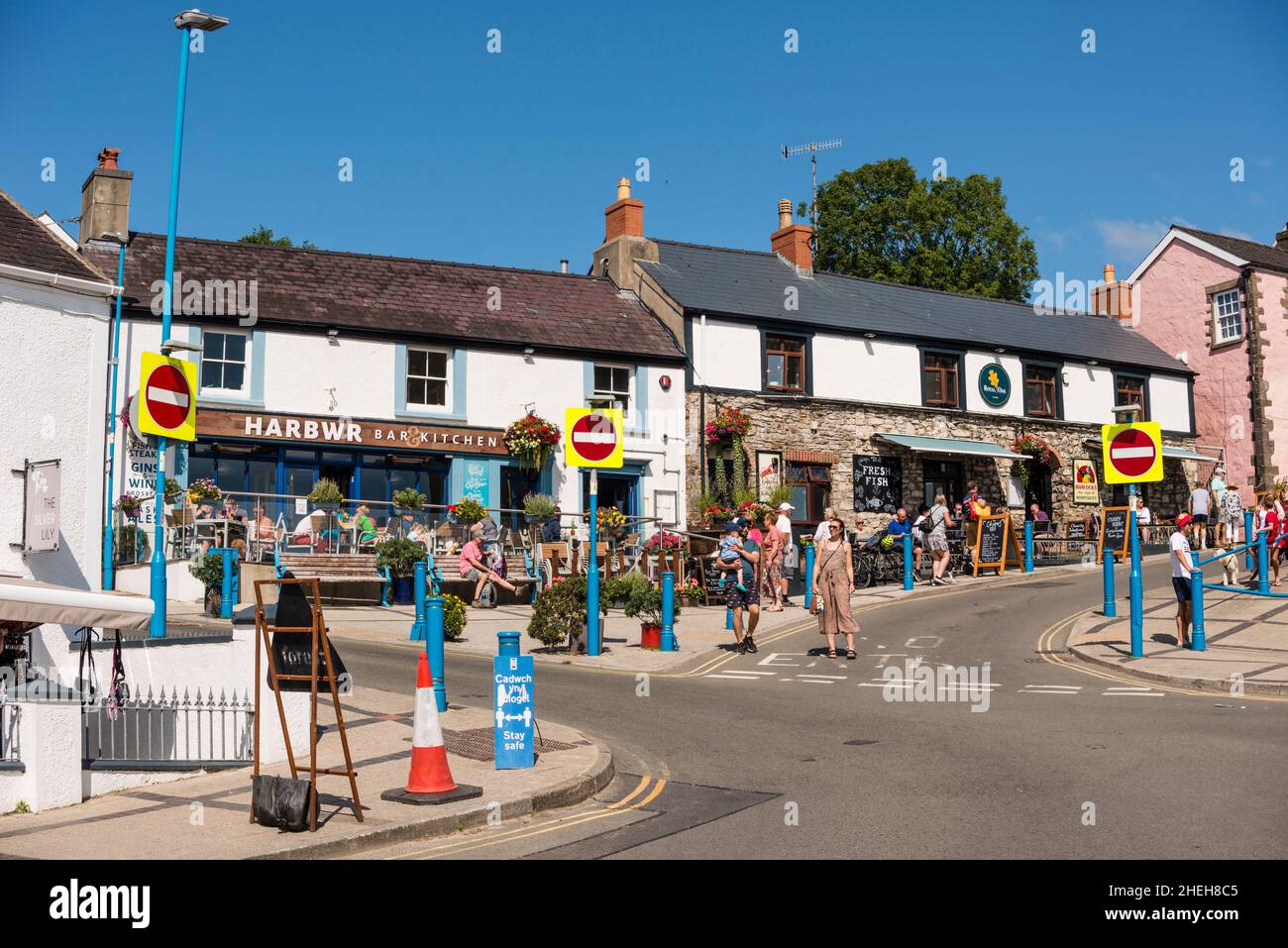 Popolare destinazione di vacanza, Saundersfoot, Pembrokeshire, Galles Foto Stock