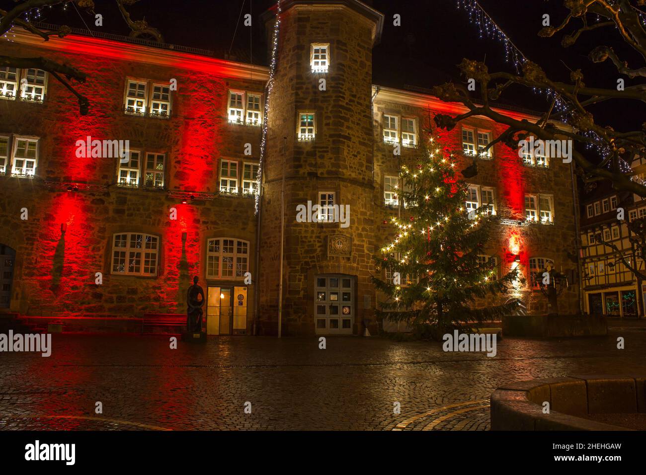 La città di Bad Sooden-Allendorf nella valle di Werra in Germania, Hessen Foto Stock