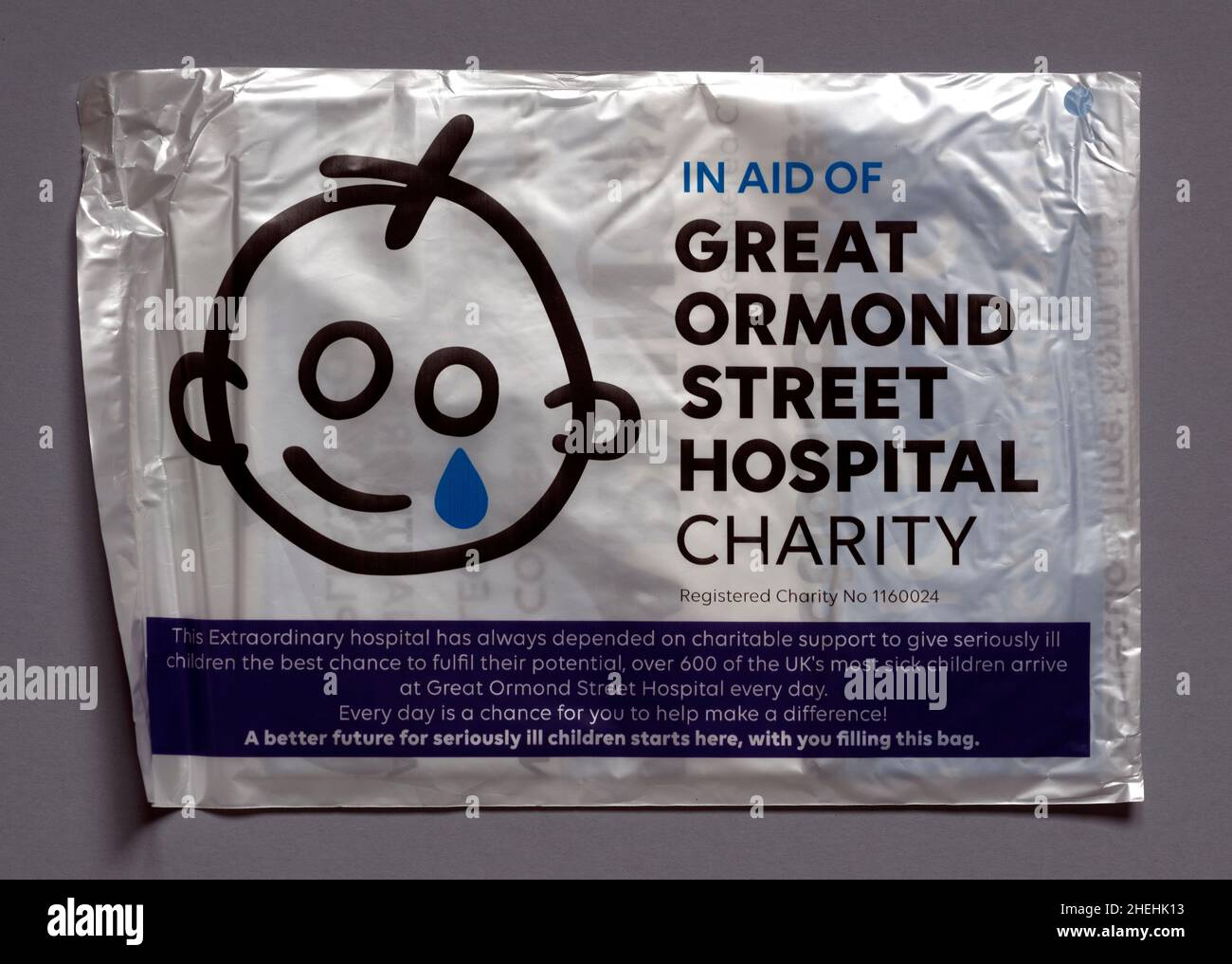 Great Ormond Street Hospital carità sacchetto di raccolta Foto Stock