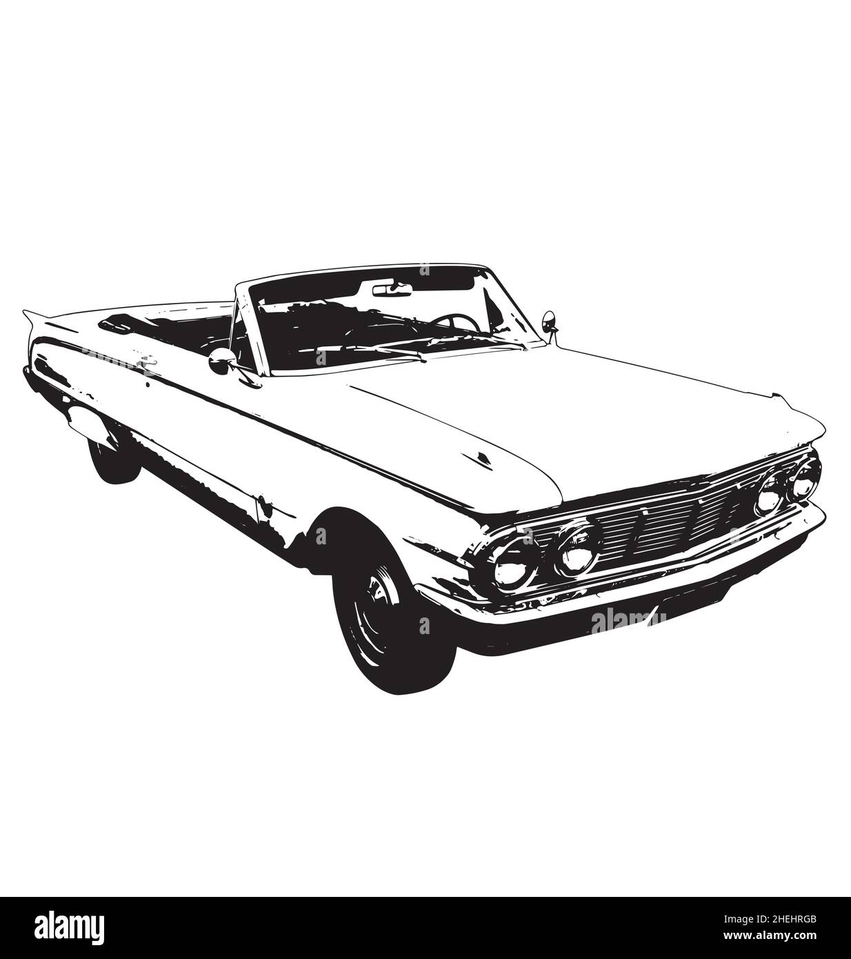 auto classica silhouette bianca e nera vista isometrica vettore isalettato su sfondo bianco Illustrazione Vettoriale