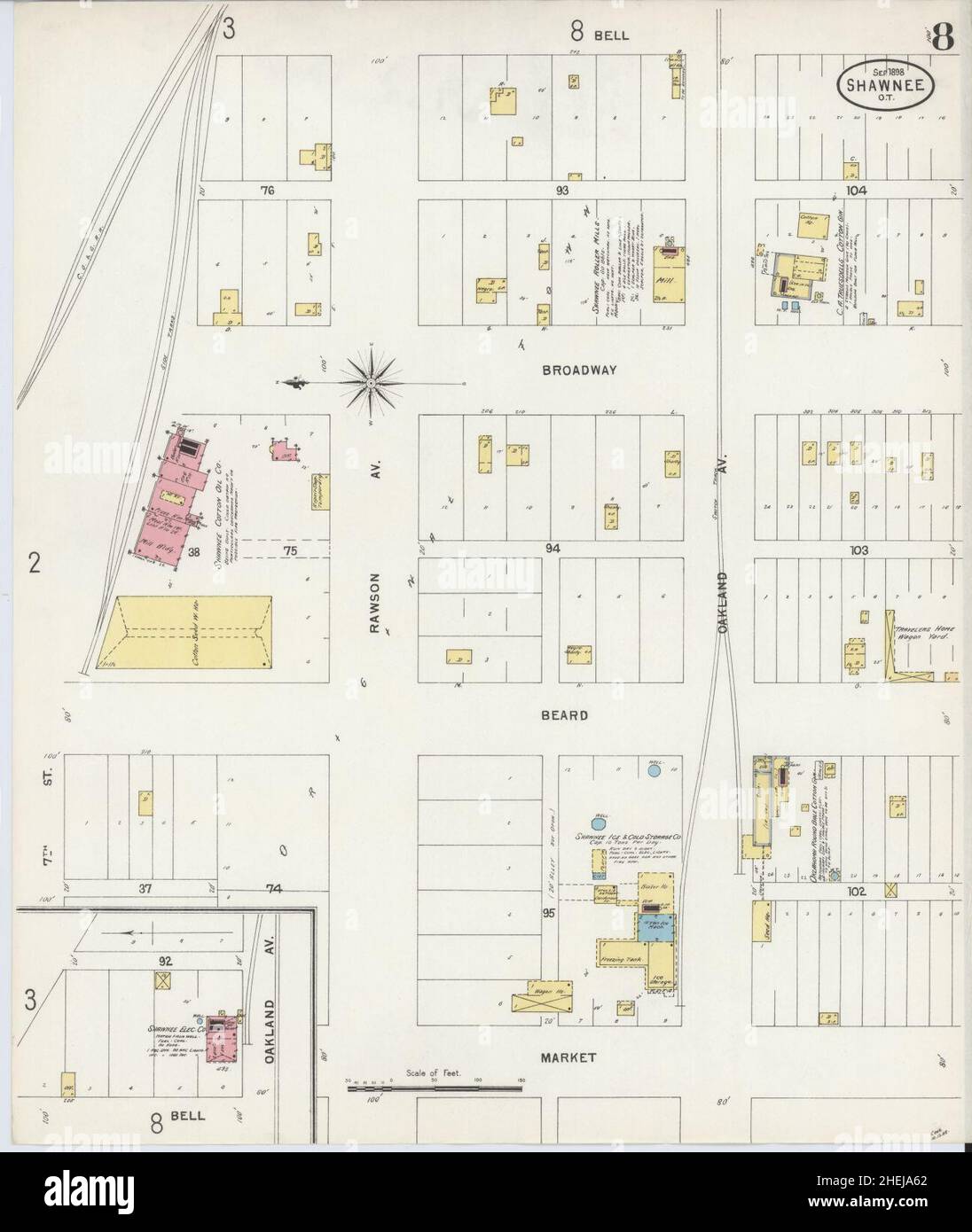 Sanborn Fire Insurance Map from Shawnee, Pottawatomie County, Oklahoma. Foto Stock