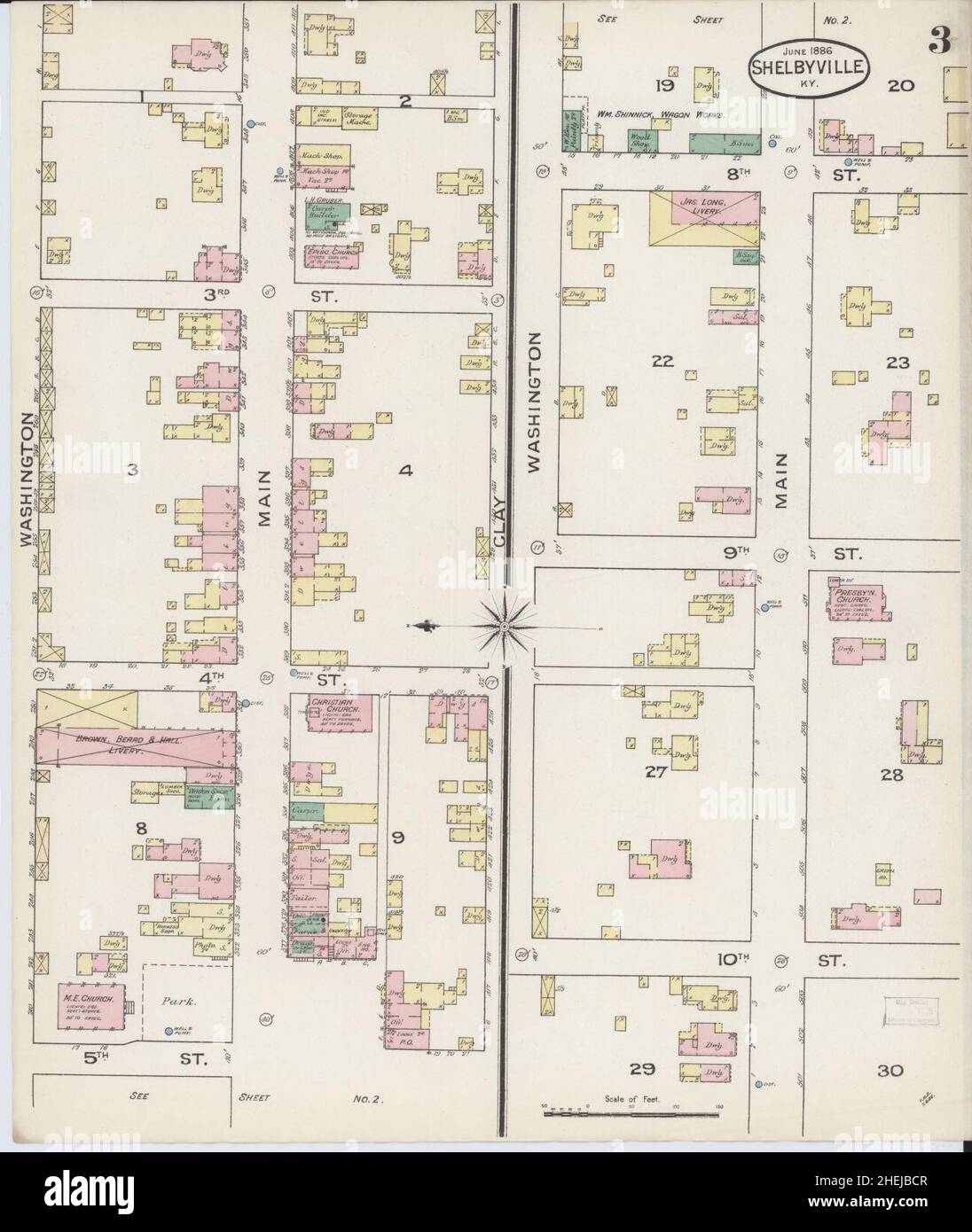 Mappa del kentucky di shelbyville immagini e fotografie stock ad alta