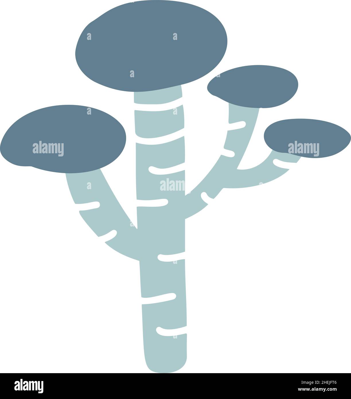 Carino doodle baobab albero clipart vettore. Elemento disegnato a mano in stile scandinavo. Forme geometriche semplici ispirate alla natura, illustrazioni testurizzate Illustrazione Vettoriale