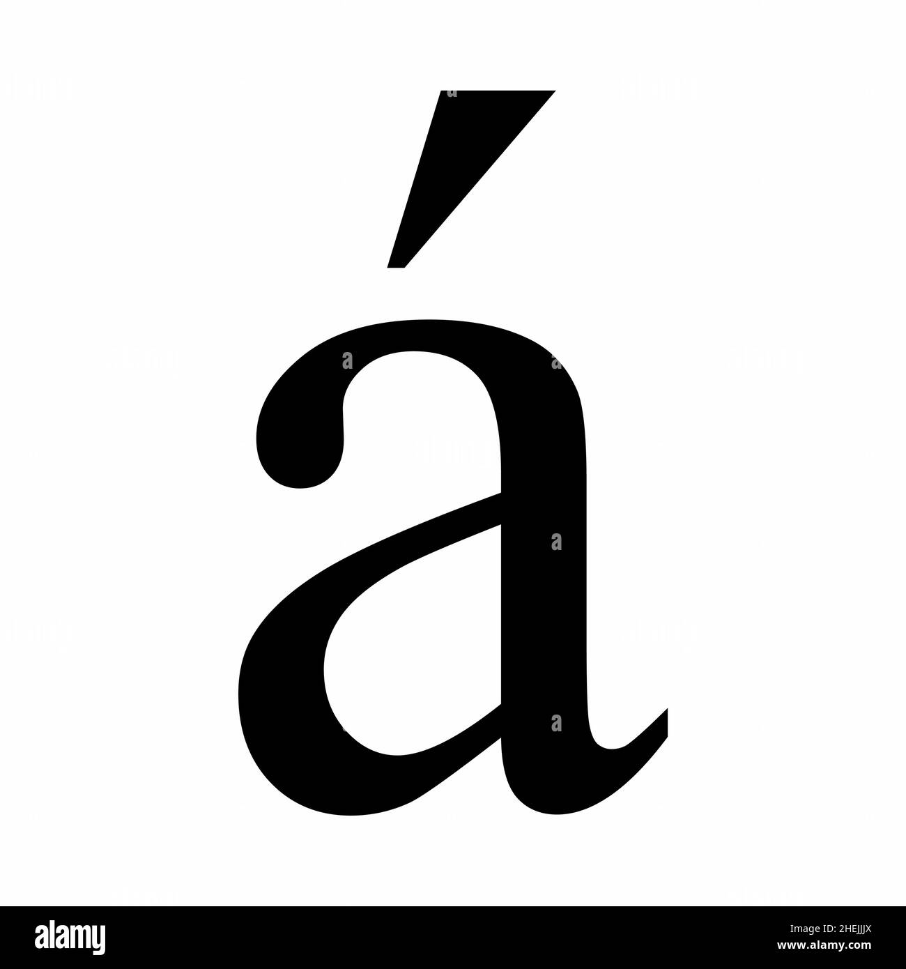 Piccolo latino Una lettera con acuto su sfondo bianco Illustrazione Vettoriale