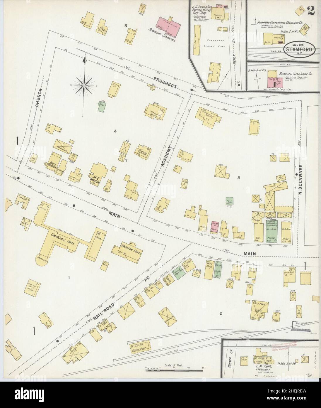 Sanborn Fire Insurance Map da Stamford, Delaware County, New York. Foto Stock