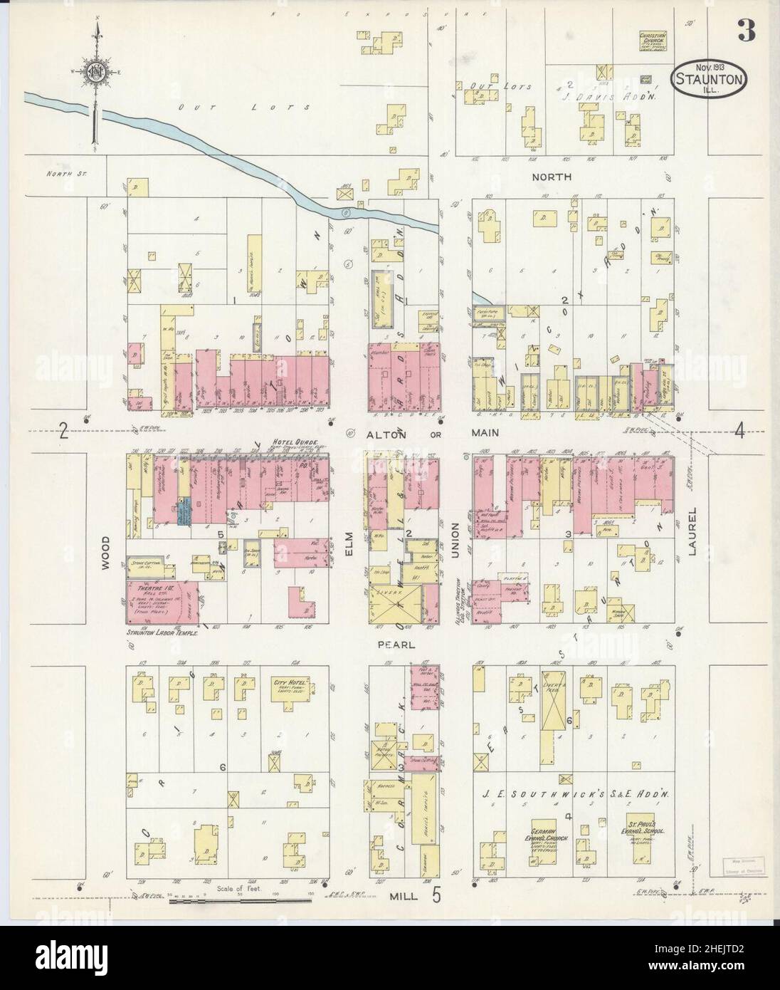 Mappa di staunton, illinois immagini e fotografie stock ad alta