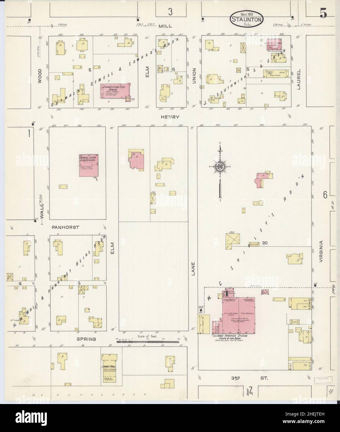 Mappa di staunton, illinois immagini e fotografie stock ad alta