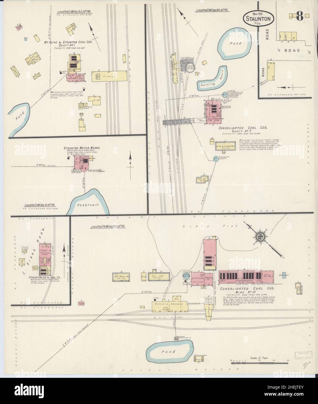 Mappa di staunton, illinois immagini e fotografie stock ad alta