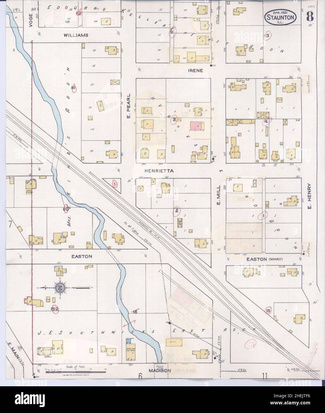 Mappa di staunton, illinois immagini e fotografie stock ad alta