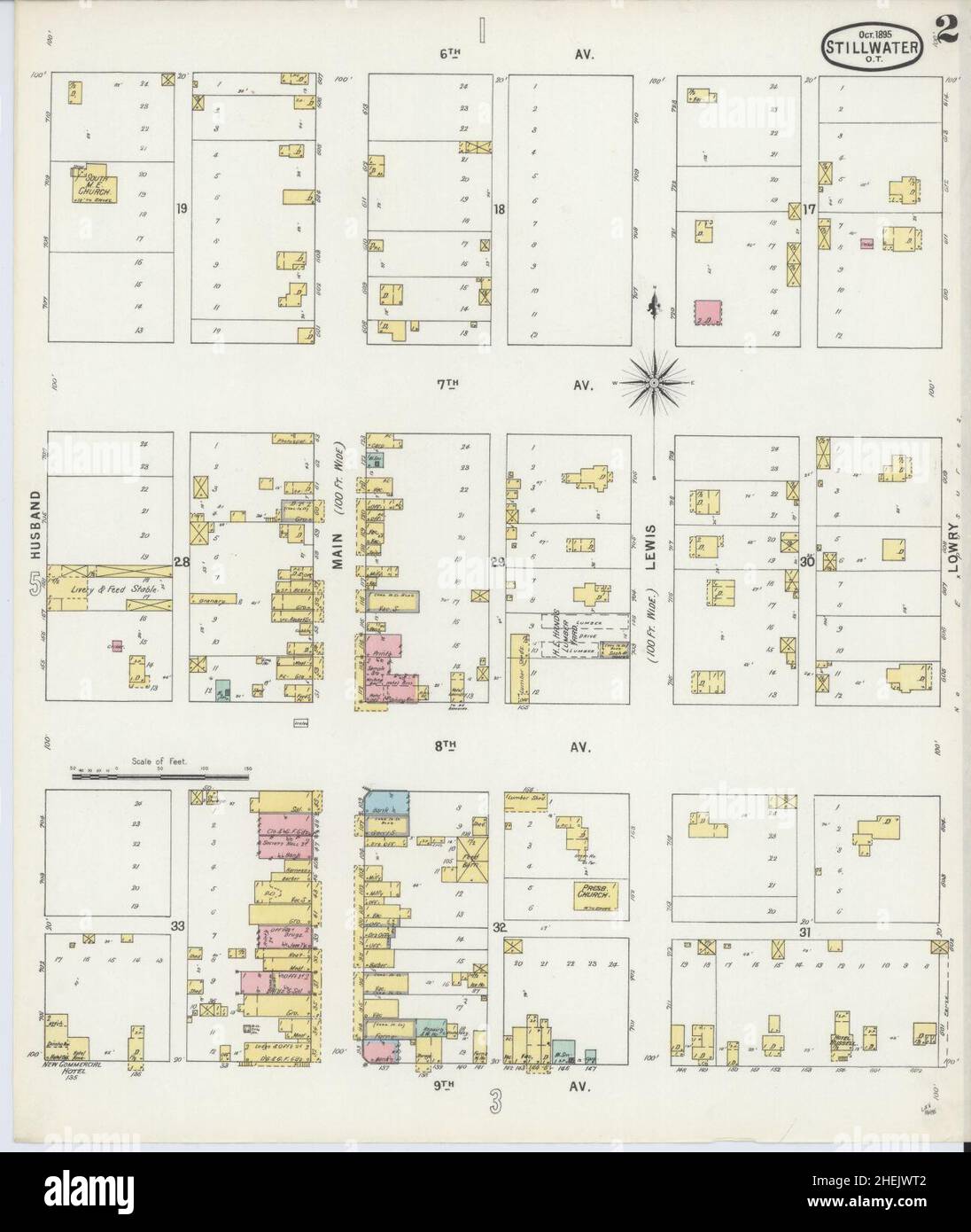 Sanborn Fire Insurance Map from Stillwater, Payne County, Oklahoma. Foto Stock