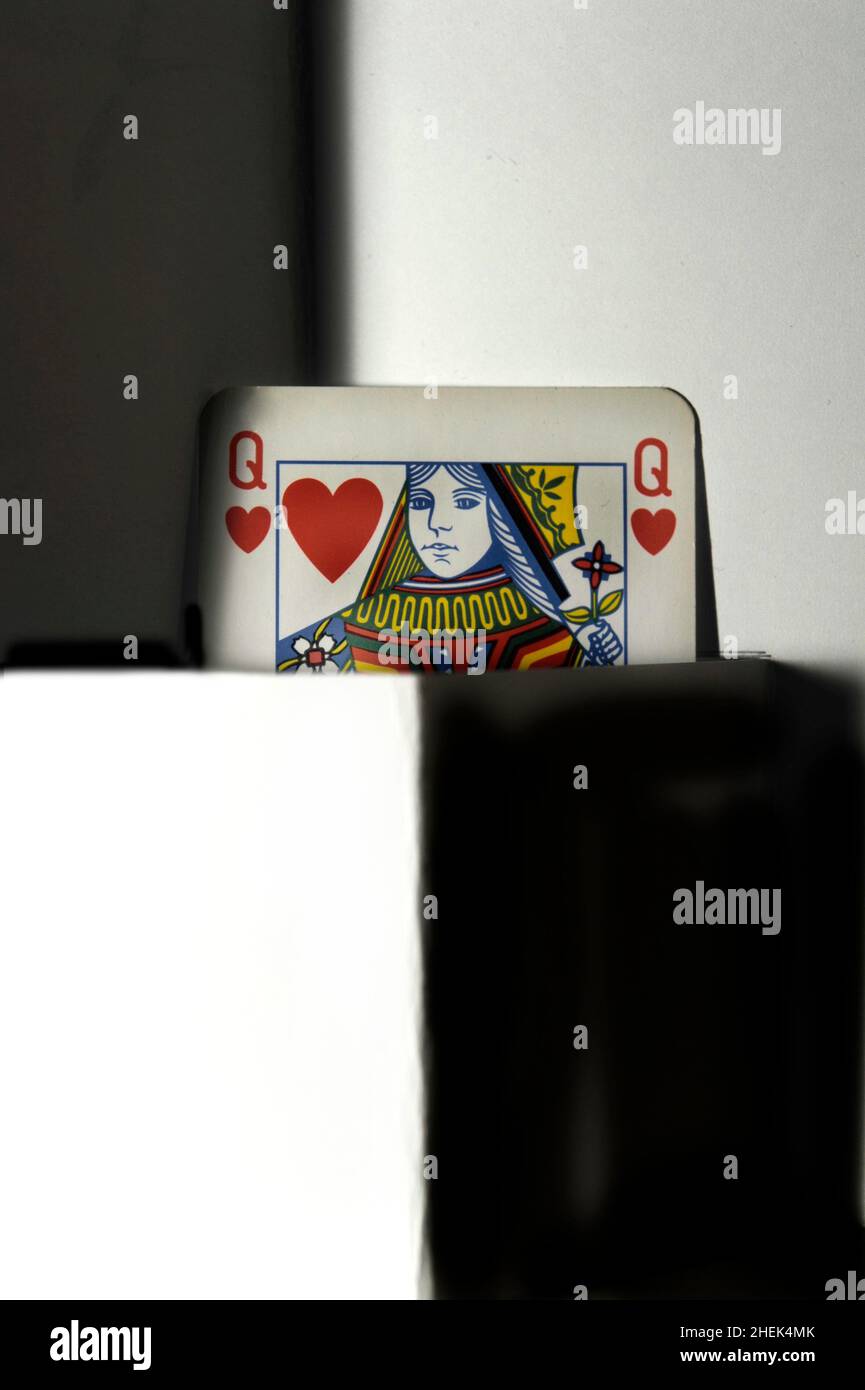 Regina di cuori La carta da gioco Foto Stock