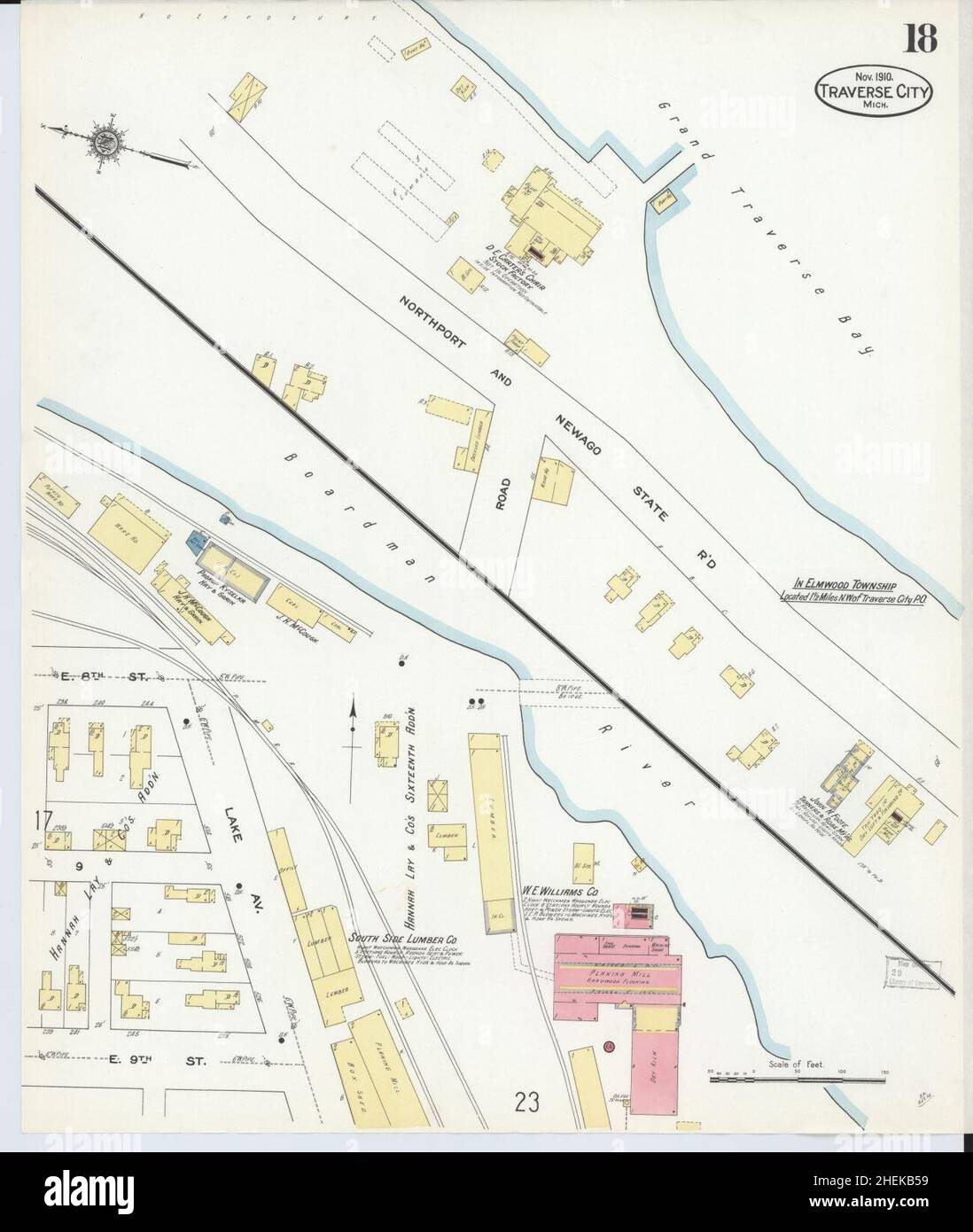 Sanborn Fire Insurance Map da Traverse City, Grand Traverse County, Michigan. Foto Stock