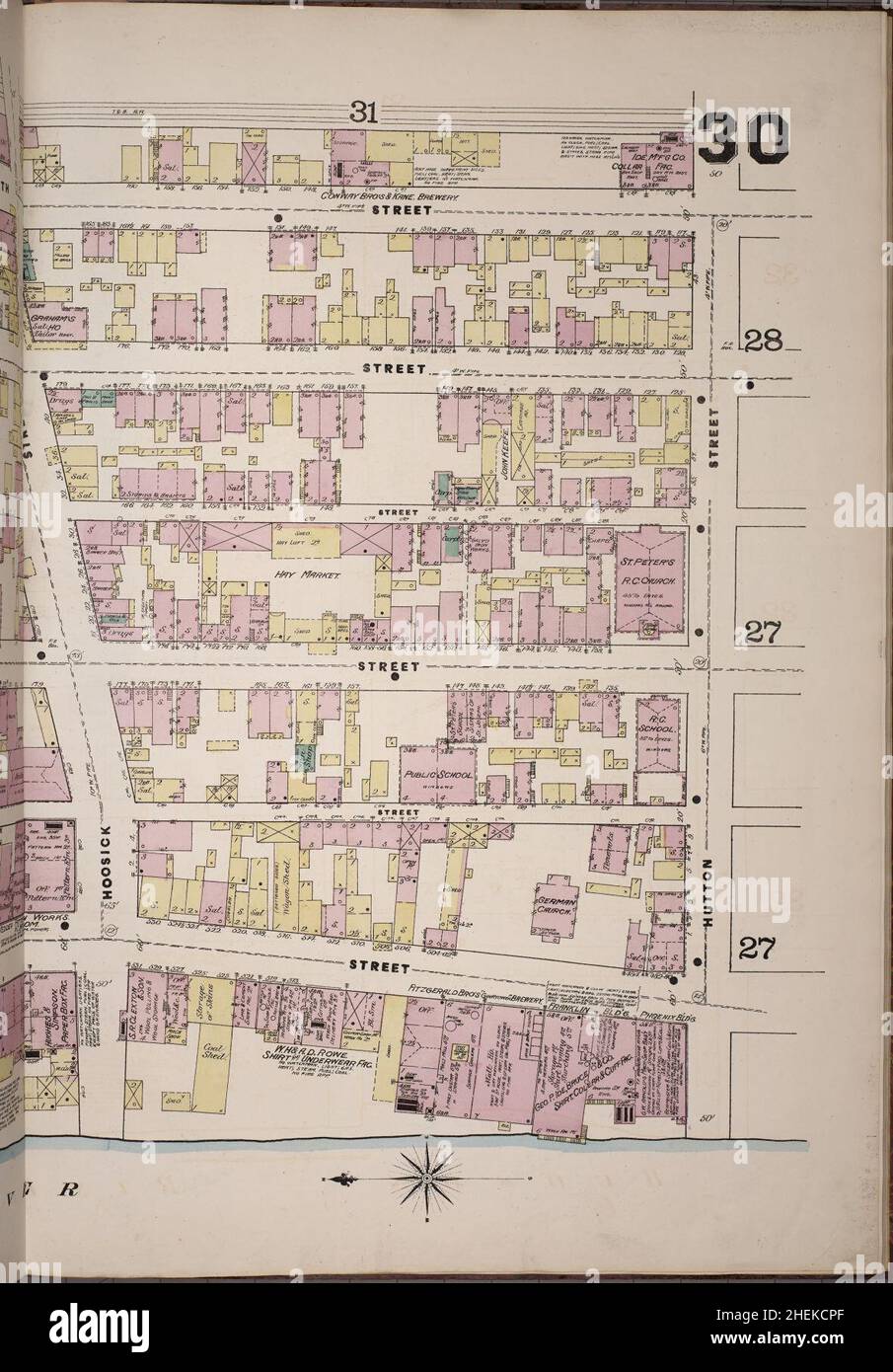 Sanborn Fire Insurance Map from Troy, Rensselaer County, New York. Foto Stock