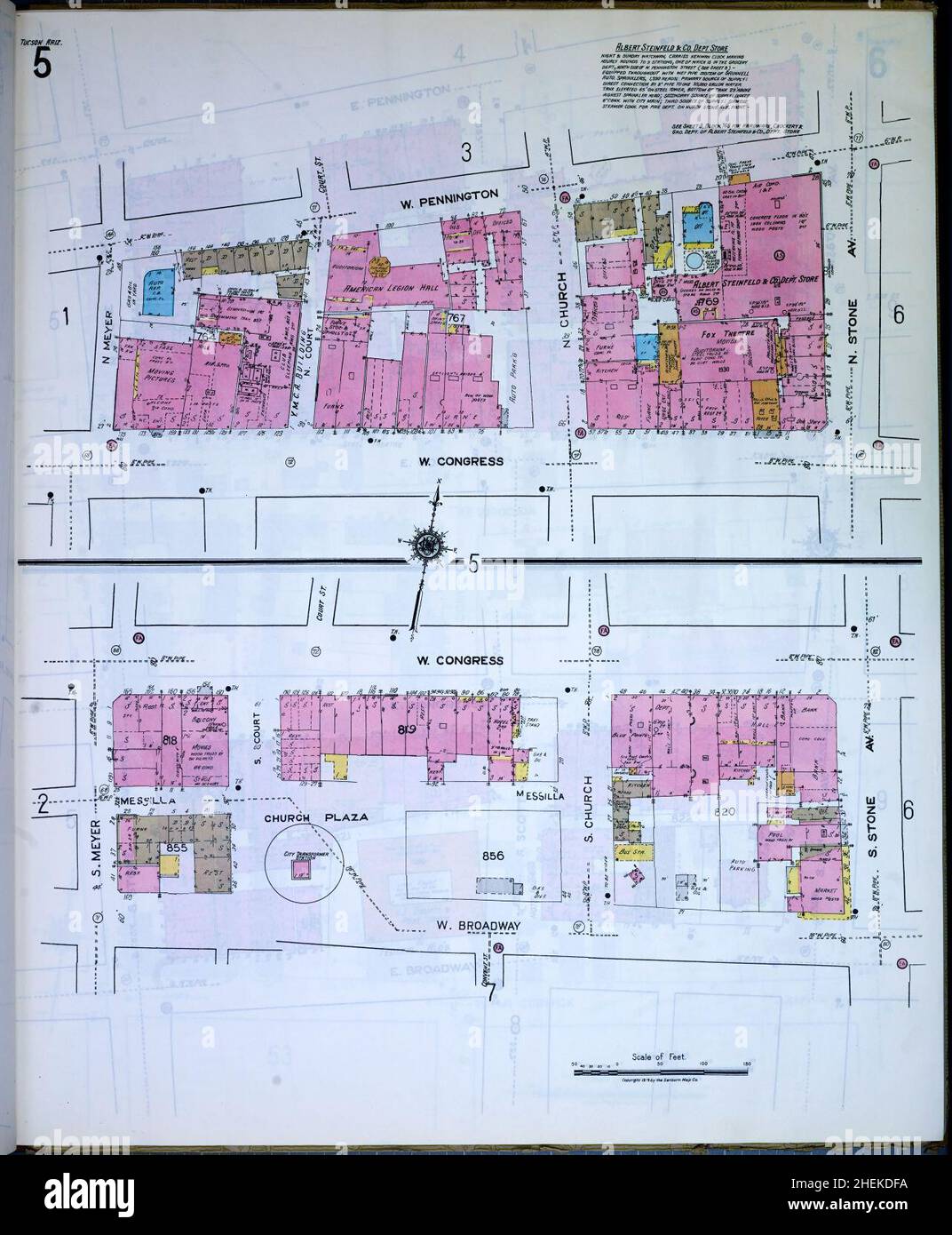 Sanborn Fire Insurance Map da Tucson, Pima County, Arizona. Foto Stock