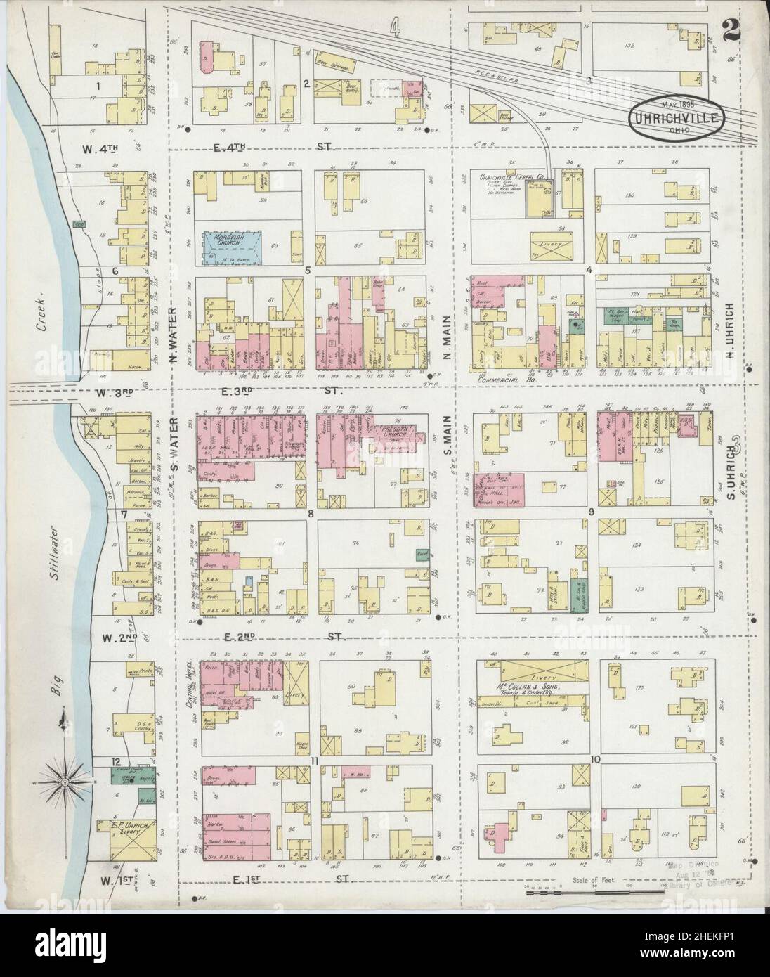 Sanborn Fire Insurance Map da Uhrichsville, Tuscarawas County, Ohio. Foto Stock