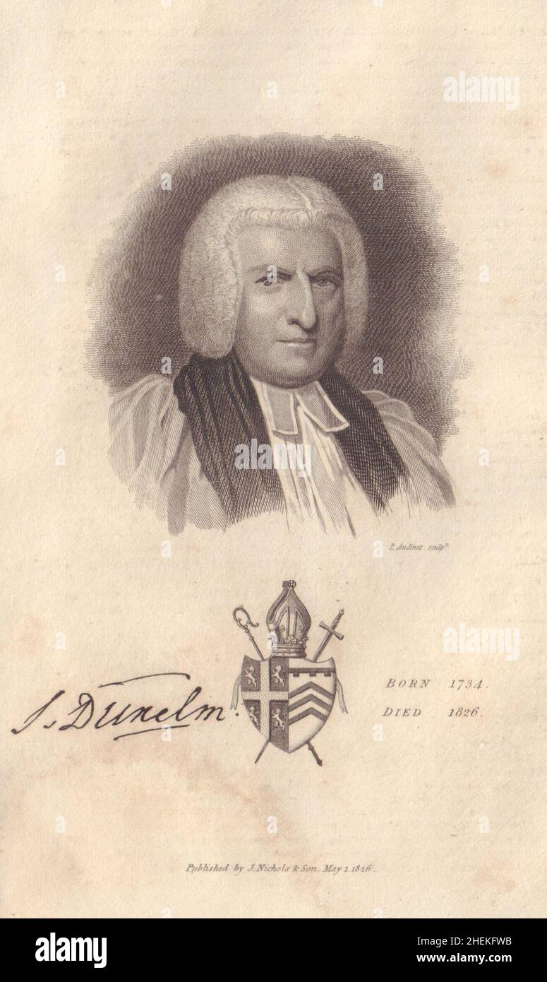 Shute Barrington, vescovo di Durham 1734-1826 1826 vecchia stampa Foto Stock