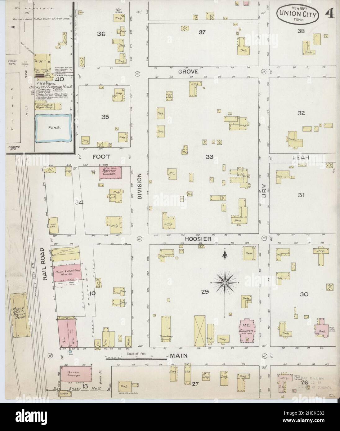 Sanborn Fire Insurance Map from Union City, contea di Obion, Tennessee. Foto Stock