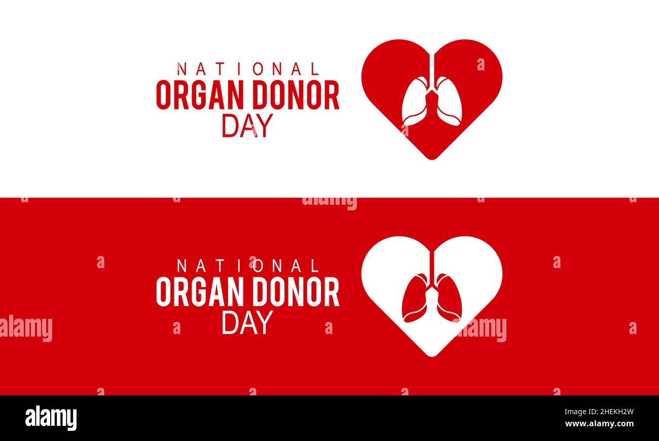 Giornata nazionale dei donatori di organi, febbraio 14. Modello vettoriale Design per banner, biglietti, poster, sfondo. Illustrazione Vettoriale
