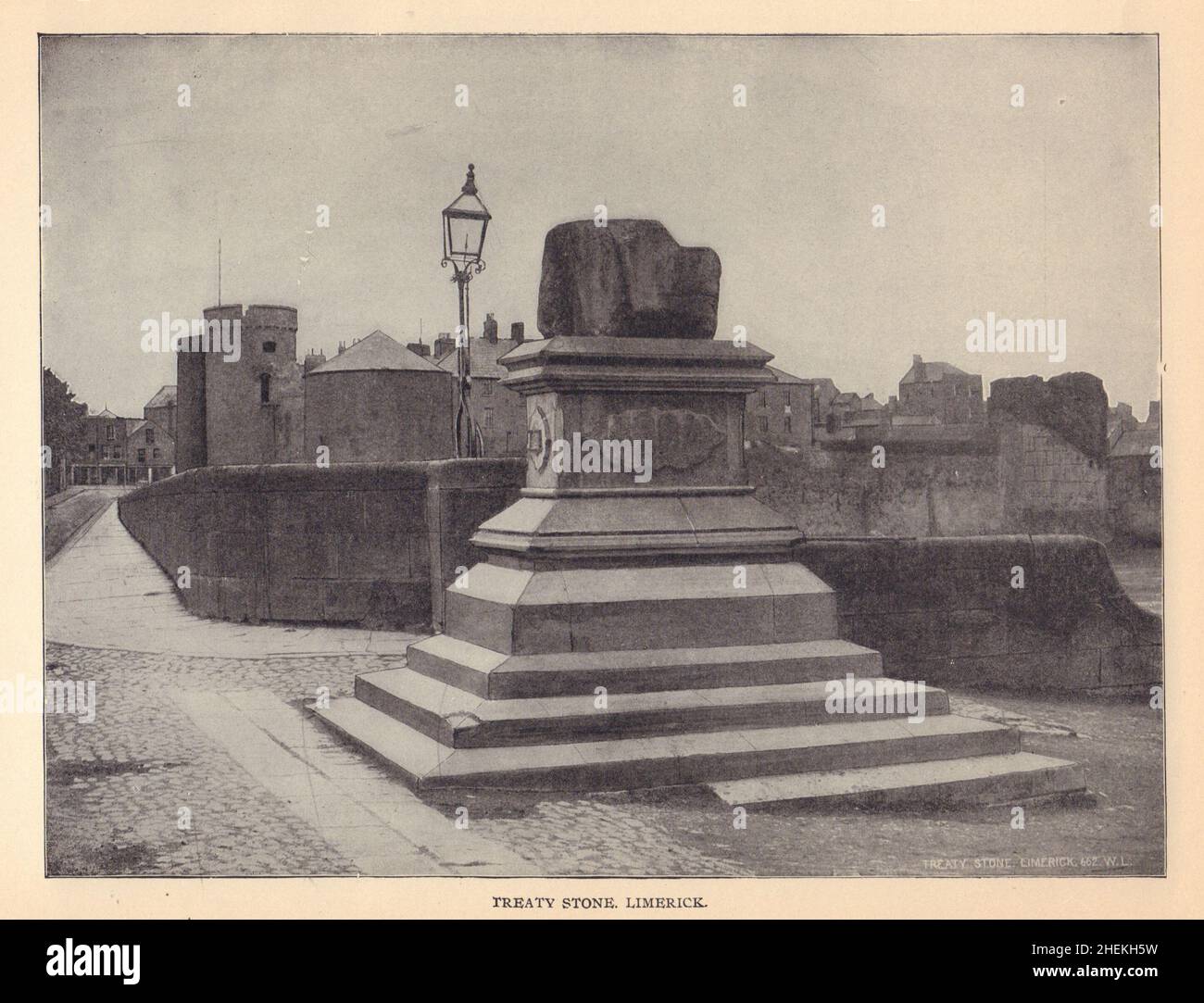 Trattato pietra, Limerick. Irlanda 1905 vecchia stampa d'epoca antica Foto Stock