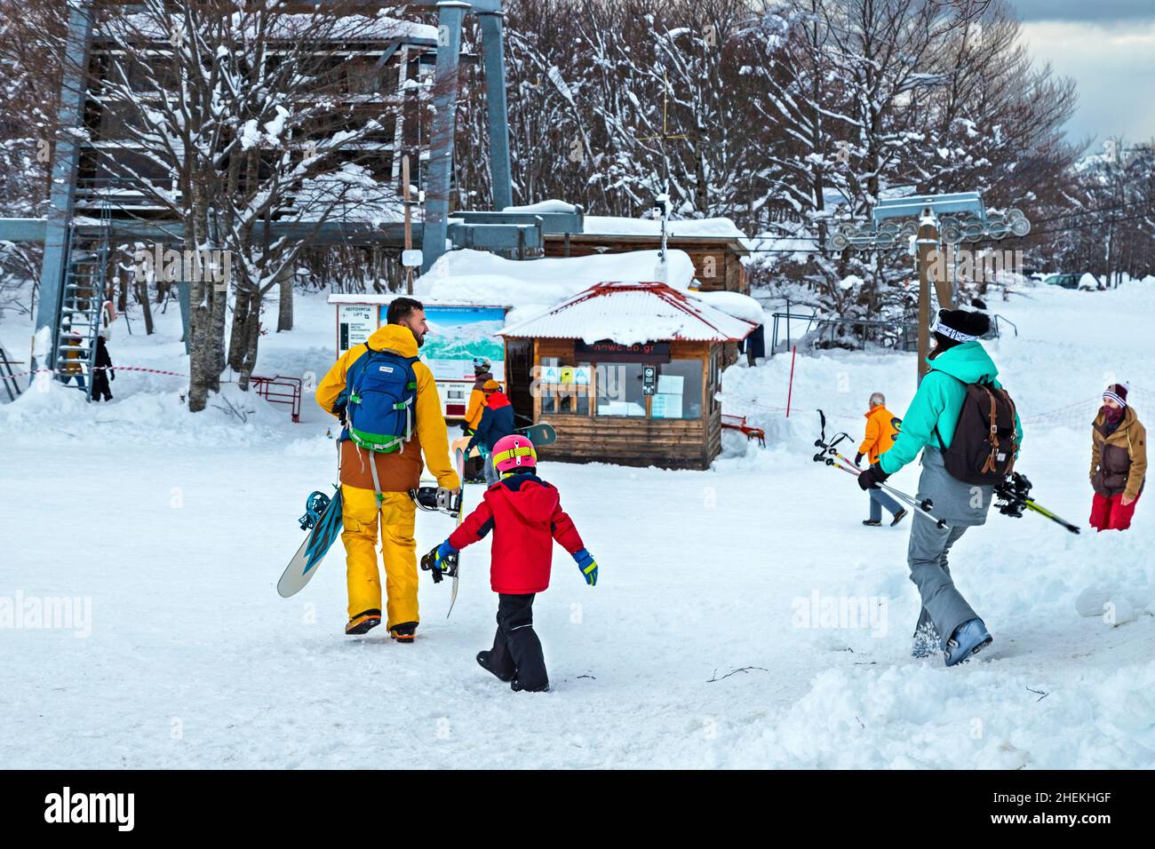 Centro sciistico di Vasilitsa, Grevena, Macedonia Occidentale, Grecia. Foto Stock