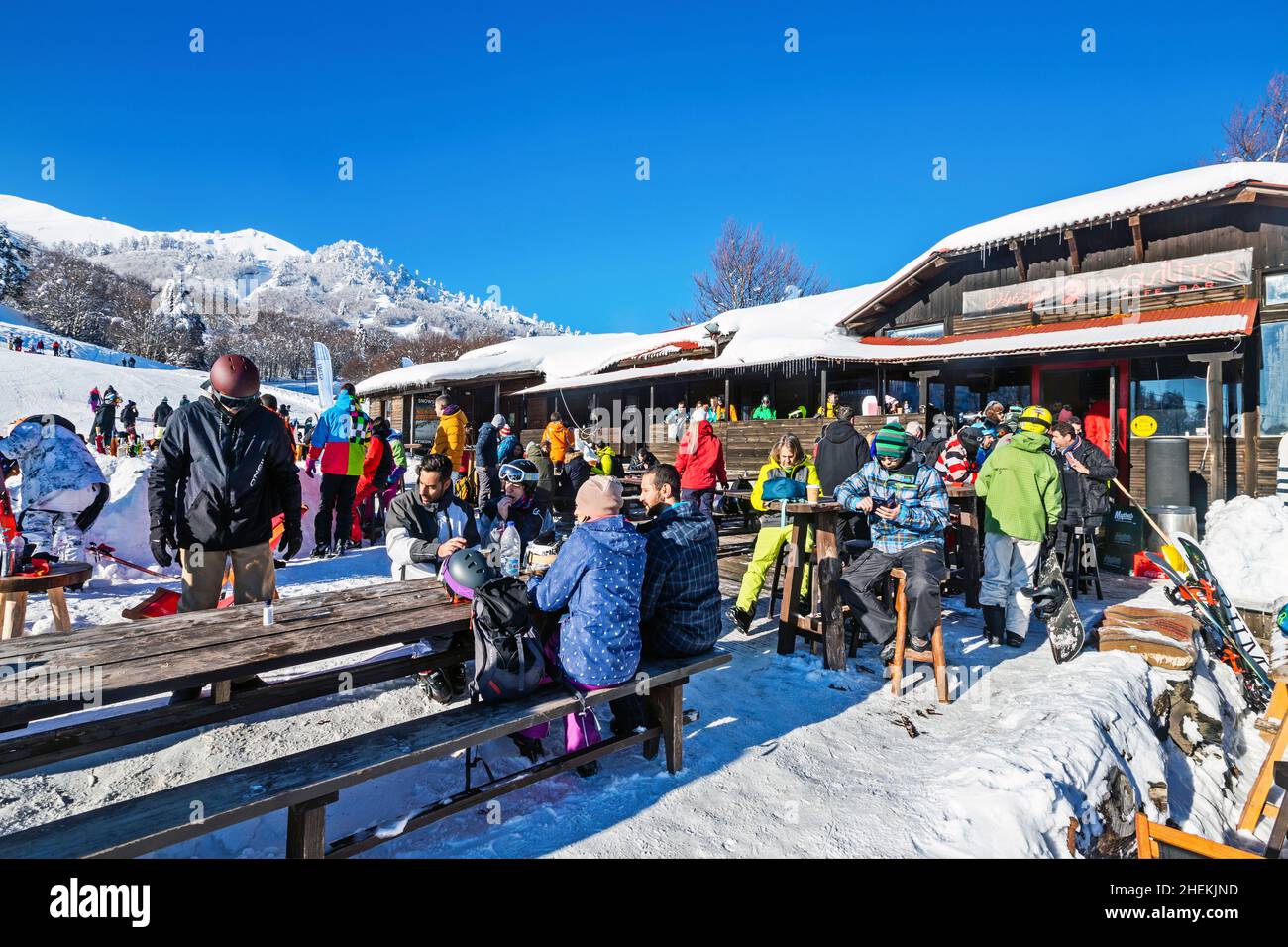 Centro sciistico di Vasilitsa, Grevena, Macedonia Occidentale, Grecia. Foto Stock