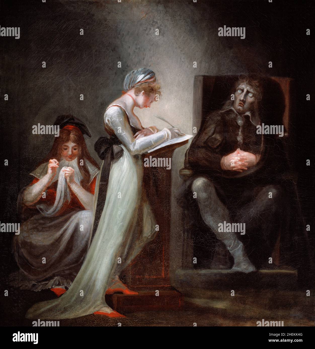 Milton dettato alla figlia da Henry Fuseli (1741-1825), olio su tela, 1793 Foto Stock