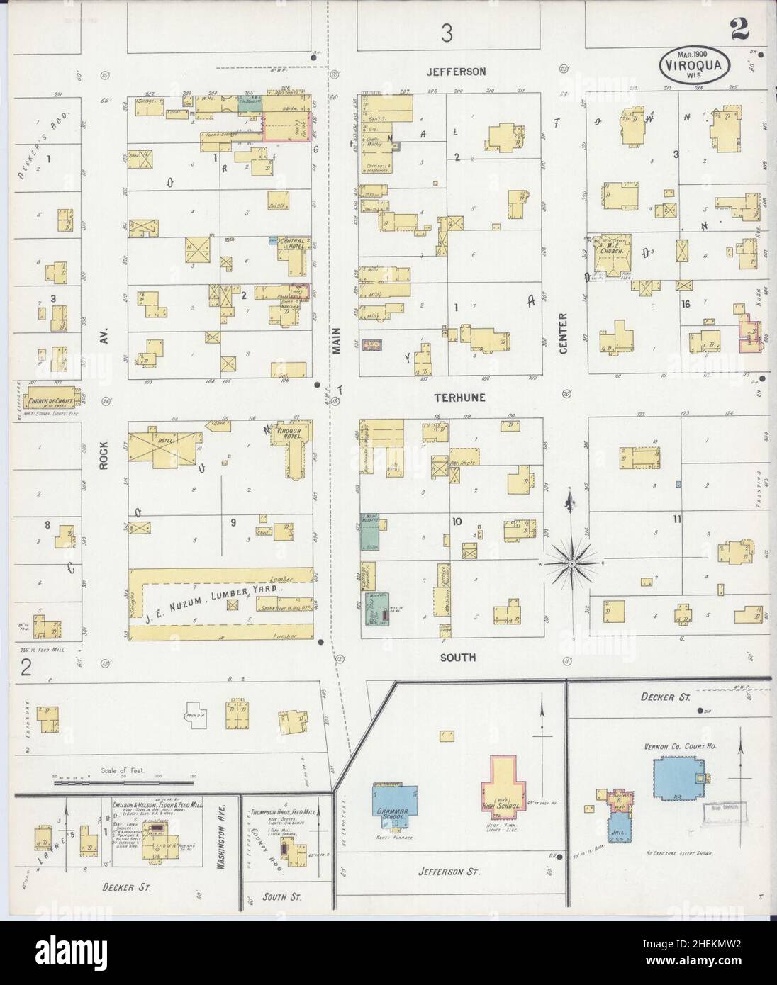Sanborn Fire Insurance Map da Viroqua, Vernon County, Wisconsin. Foto Stock