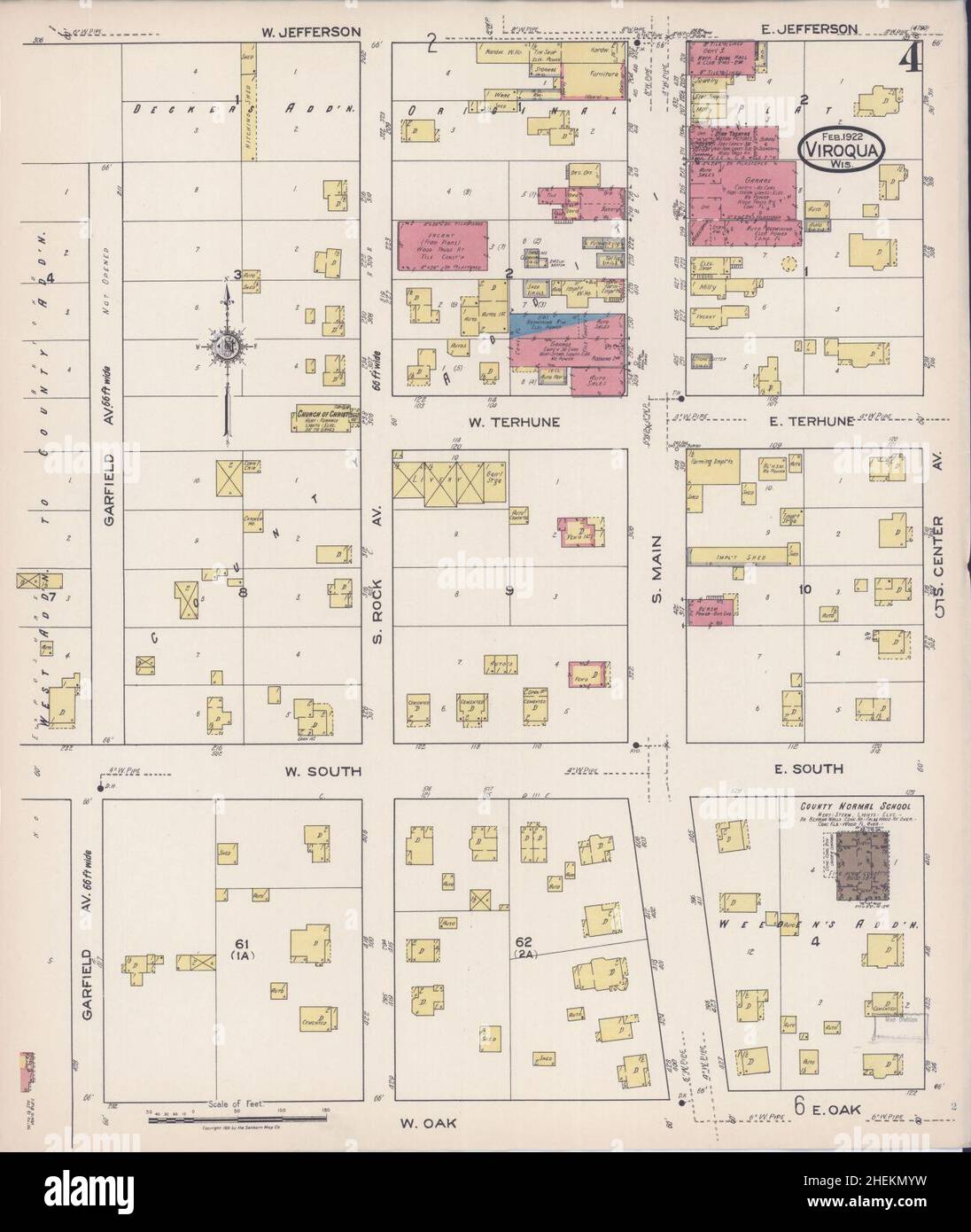 Sanborn Fire Insurance Map da Viroqua, Vernon County, Wisconsin. Foto Stock