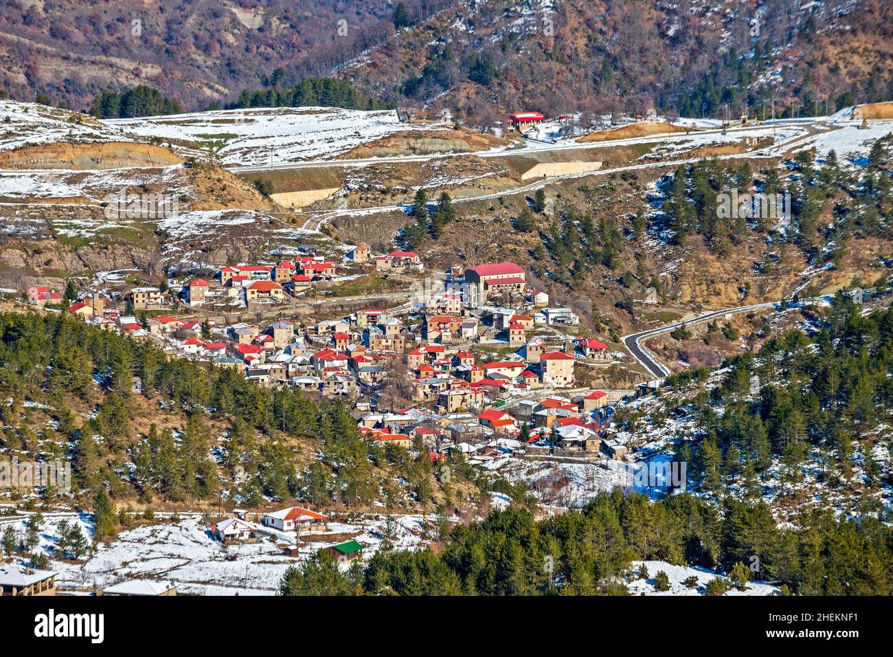 Dotsiko villaggio, Grevena, Macedonia occidentale, Grecia. Foto Stock